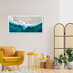 Quadro Beira Mar Maldivas 86x43 Caixa Branco