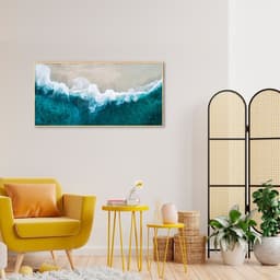 Quadro Beira Mar Maldivas 86x43 Filete Marfim