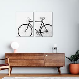Quadro Bicicleta Vintage 122x86 2-86x60 Sem Moldura