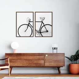 Quadro Bicicleta Vintage 142x100 2-100x70 Caixa Marrom