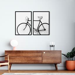 Quadro Bicicleta Vintage 62x43 2-43x30 Caixa Preto
