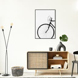 Quadro Bicicleta Vintage 86x60 Filete Preto