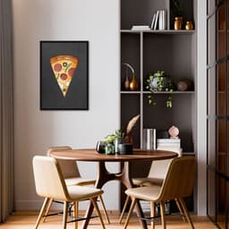 Quadro Black Chalk Fatia de Pizza 100x70 Caixa Preto
