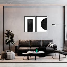 Quadro Black Minimalist 142x100 2-100x70 Caixa Preto