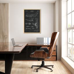 Quadro BluePrint Avião 60x43 Caixa Marfim Preto