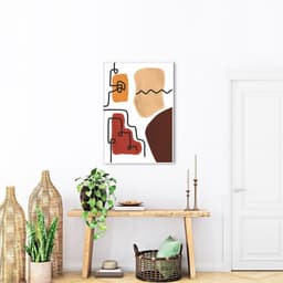 Quadro Bohemian Lines Earthy 43x30 Filete Branco