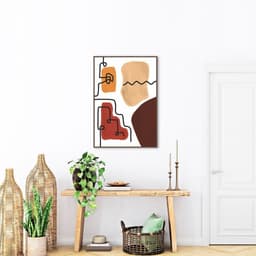 Quadro Bohemian Lines Earthy 43x30 Filete Marrom