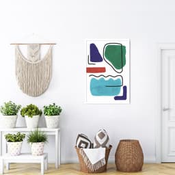 Quadro Bohemian Lines Ocean 100x70 Caixa Branco