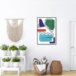 Quadro Bohemian Lines Ocean 100x70 Filete Preto