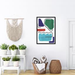 Quadro Bohemian Lines Ocean 43x30 Caixa Preto