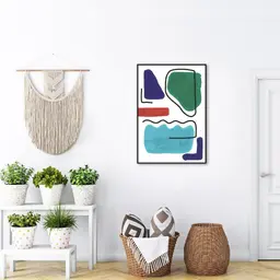 Quadro Bohemian Lines Ocean 86x60 Filete Preto