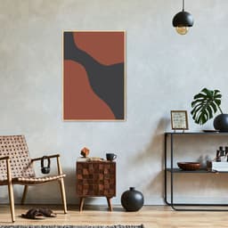 Quadro Boho Black Earth 100x70 Filete Marfim