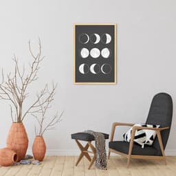 Quadro Boho Chalk Moon Phases 100x70 Caixa Marfim