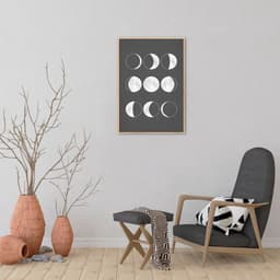 Quadro Boho Chalk Moon Phases 100x70 Filete Marfim