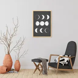 Quadro Boho Chalk Moon Phases 43x30 Caixa Marfim