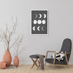 Quadro Boho Chalk Moon Phases 60x43 Caixa Branco