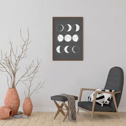 Quadro Boho Chalk Moon Phases 60x43 Caixa Marrom
