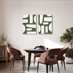 Quadro Boho Orgânico Verde 142x100 2-100x70 Filete Marfim