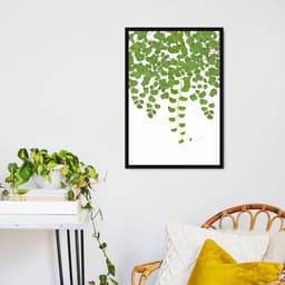 Quadro Botânica Adiantum Capillus Veneris 86x60 Caixa Preto