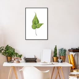 Quadro Botânica Folha Adiantum Wilsoni 86x60 Filete Preto