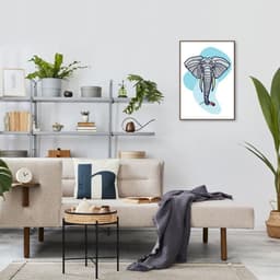 Quadro Bubble Elefante 43x30 Filete Marrom