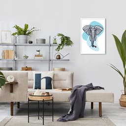 Quadro Bubble Elefante 86x60 Caixa Branco