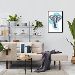 Quadro Bubble Elefante 86x60 Caixa Preto