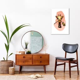 Quadro Bubble Girafa 100x70 Caixa Branco