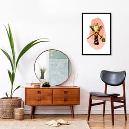 Quadro Bubble Girafa 86x60 Caixa Preto