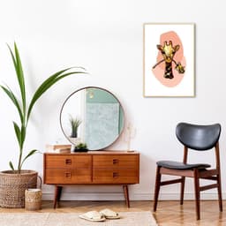 Quadro Bubble Girafa 86x60 Filete Marfim