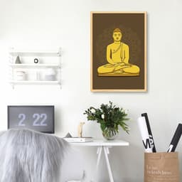 Quadro Buda Meditando 43x30 Caixa Marfim