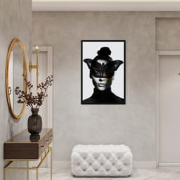 Quadro Butterfly Woman Tinta 100x70 Caixa Preto