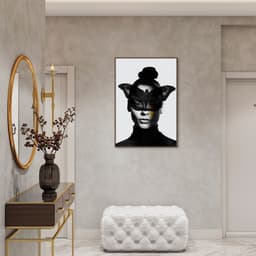 Quadro Butterfly Woman Tinta 100x70 Filete Marrom