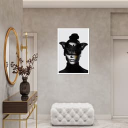 Quadro Butterfly Woman Tinta 43x30 Caixa Branco