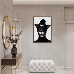 Quadro Butterfly Woman Tinta 86x60 Caixa Marrom