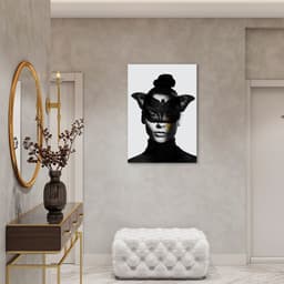 Quadro Butterfly Woman Tinta 86x60 Sem Moldura