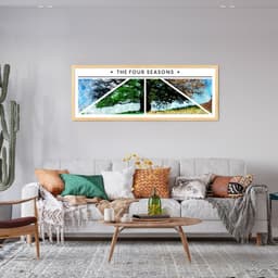 Quadro Árvore As quatro estações 100x36 Caixa Marfim