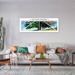 Quadro Árvore As quatro estações 120x43 Filete Branco