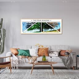 Quadro Árvore As quatro estações 120x43 Filete Marfim