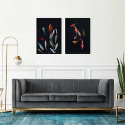 Quadro Carpas Coloridas 62x43 2-43x30 Caixa Preto