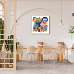 Quadro Cartoon Picasso Funny Head Two 86x86 Caixa Marfim