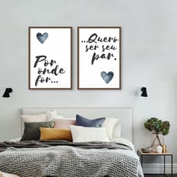 Quadro Casal Ser seu Par 122x86 2-86x60 Caixa Marrom