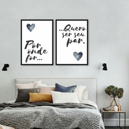 Quadro Casal Ser seu Par 122x86 2-86x60 Caixa Preto