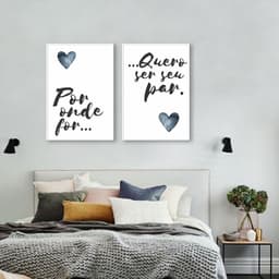 Quadro Casal Ser seu Par 88x60 2-60x43 Filete Branco