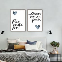 Quadro Casal Ser seu Par 88x60 2-60x43 Filete Marrom