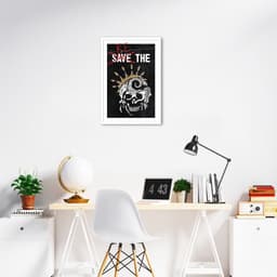 Quadro Caveira Frase Be the Queen 100x70 Caixa Branco