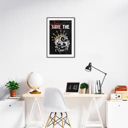 Quadro Caveira Frase Be the Queen 86x60 Filete Preto