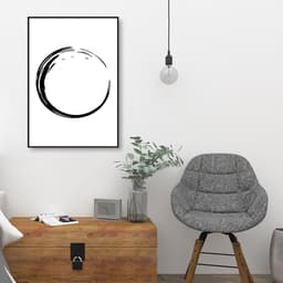 Quadro Circulo Budista Enso 86x60 Filete Preto