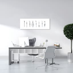 Quadro Coisas de Dentista Drawn Art 100x36 Sem Moldura