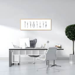 Quadro Coisas de Dentista Drawn Art 5 60x21 Caixa Marfim